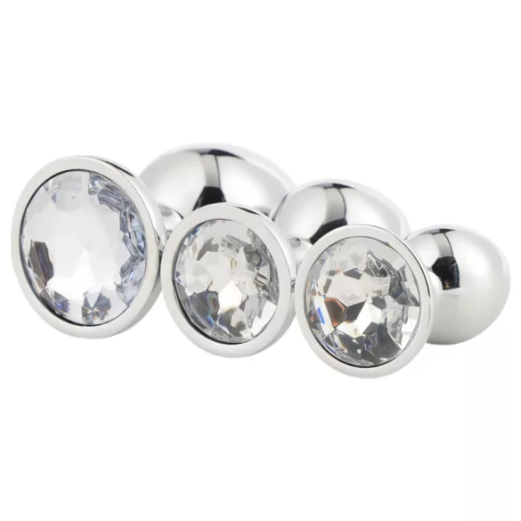 Gleaming Love - Metall-Analplug-Set (silber, 3-teilig)