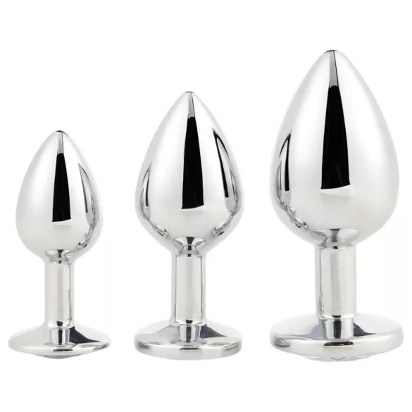 Gleaming Love - Metall-Analplug-Set (silber, 3-teilig)