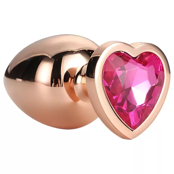 Gleaming Love Aluminium-Analplug mit Herzstein (Roségold)
