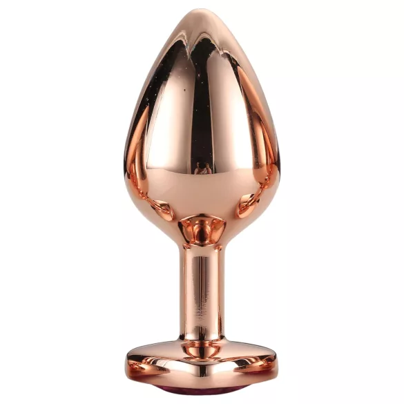 Gleaming Love - Aluminium Plug mit herzförmigem Stein - M (Roségold)