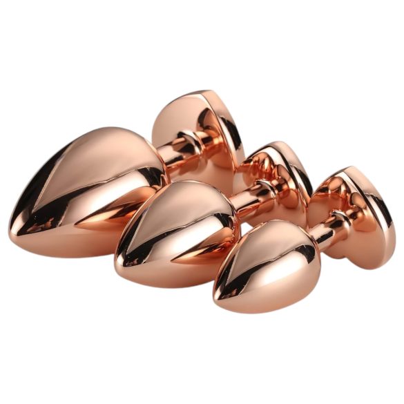 Gleaming Love - Herz Analplug-Set - Roségold (3-teilig)