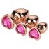 Gleaming Love - Herz Analplug-Set - Roségold (3-teilig)