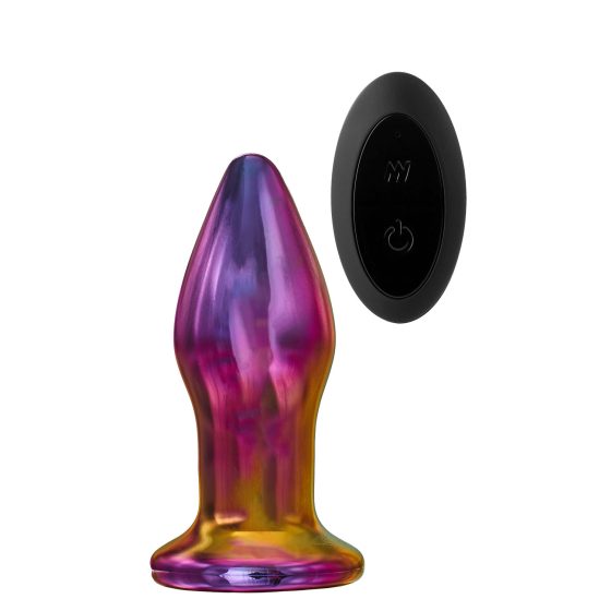Glamour Glass - konische, funkgesteuerte, Glas Anal Vibrator (farbig)