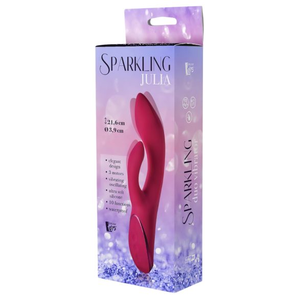 Sprudelnder Julia Duo - Akku-Vibrator mit Klitorisarm (Rot)