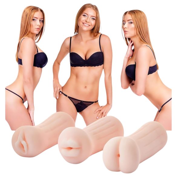 Das Mädchen von Nebenan Tina - lebensechtes Masturbator-Set (natur)