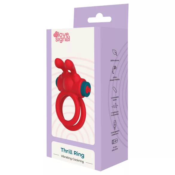 Dreamtoys Love Signal - vibrierender Penisring (rot)