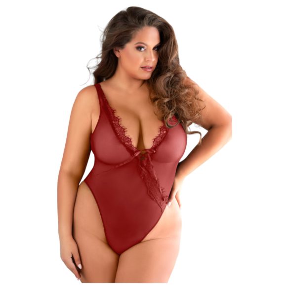 Allure - Spitzenbody mit offenem Design (Rot)