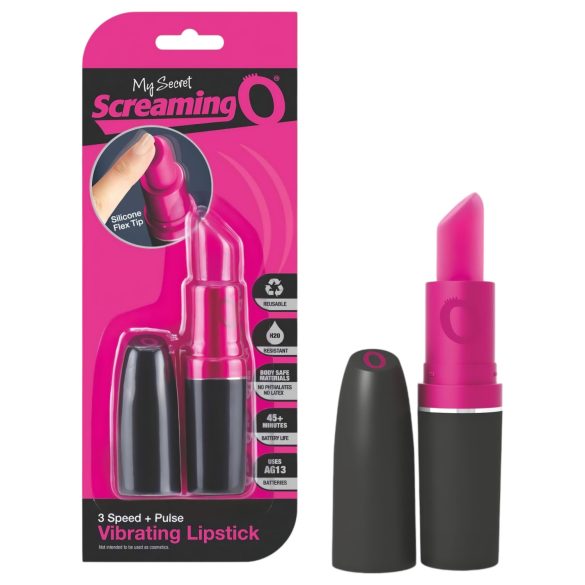 Screaming Lipstick - Lippenstift Vibrator (Schwarz-Pink)