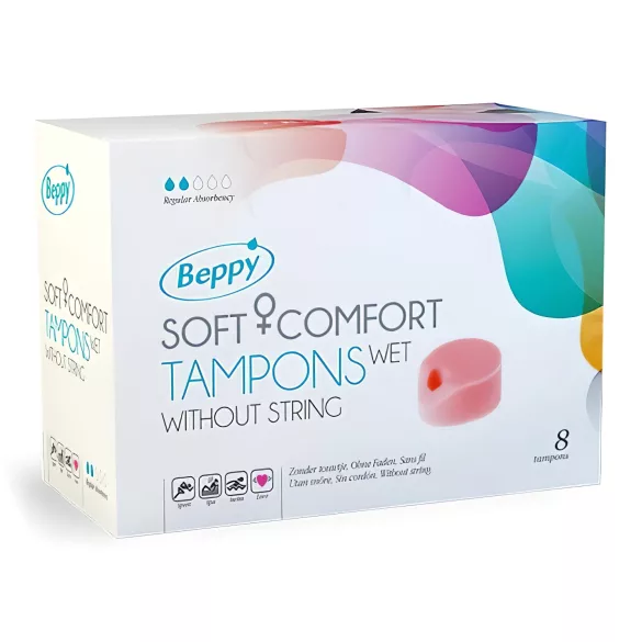 Beppy Soft schnurlose feuchte Intimschwammtampons - 8 Stk.
