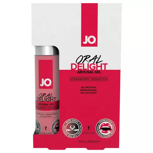 System JO Oral Delight - kühlender, essbarer Gleitgel - Erdbeere (30ml)