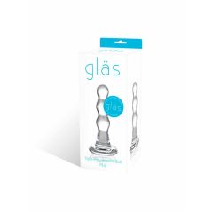 GLAS - Wellenförmiger Glas-Analdildo (Transparent)