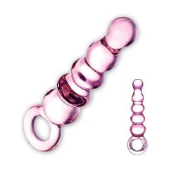 GLAS - Anal-Dildo mit Glasperlen (rosa)