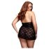 BACI Plus Size - Spitzen-Babydoll, Nackenband - Schwarz (XL-XXL)
