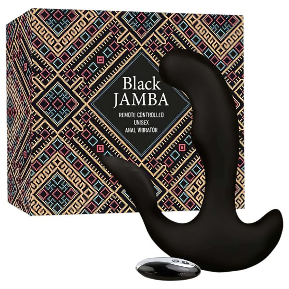 FEELZTOYS Black Jamba - Funkferngesteuerter, wärmender Anal-Vibrator (schwarz)