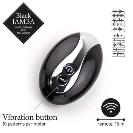 FEELZTOYS Black Jamba - akkubetriebener, funkgesteuerter, beheizter Analvibrator (schwarz)