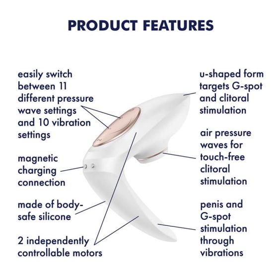 Satisfyer Pro 4 Couples - Wiederaufladbarer Klitoris-Vibrator (weiß)