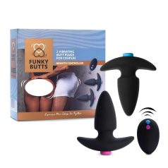   FEELZTOYS Funkybutts - Wiederaufladbares Analkit mit Fernbedienung (schwarz)