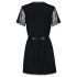 Obsessive Miamor Robe - Morgenmantel mit Spitzenärmeln und Tanga (schwarz)