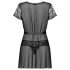 Obsessive Alluria - Spitzenmantel und String (Schwarz)