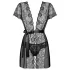 Obsessive Alluria - Spitzenkimono und Tanga (schwarz) - L/XL