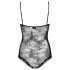 Obsessive Slevika - Schnür-Body aus Spitze mit offenem Design (schwarz) - L/XL