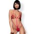 Obsessive Luiza - Tulpen-Tanga-Body mit Trägern - Rot (S/M)
