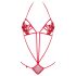 Obsessive Luiza - Tulpen-Tanga-Body mit Trägern - Rot (S/M)