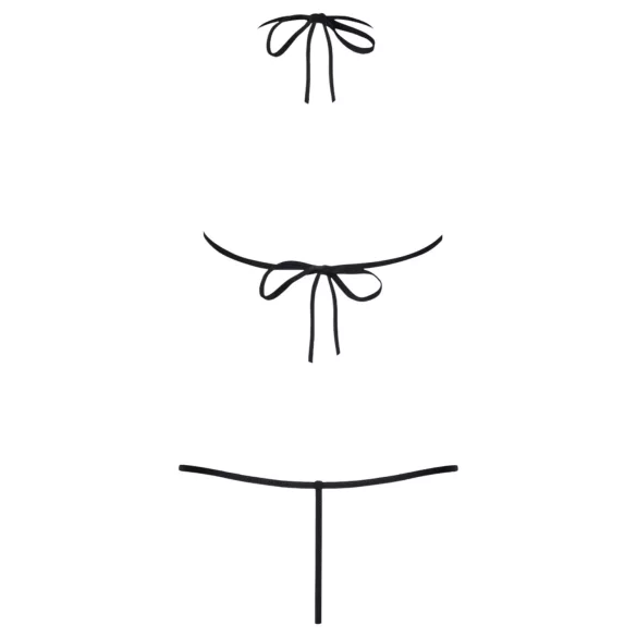 Obsessive Luiza - schwarzer Body mit Trägern und Tulpenmuster (S/M)