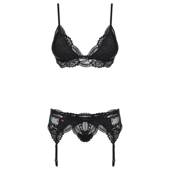 Obsessive 810-SEG-1 - Spitzen Dessous-Set (schwarz)