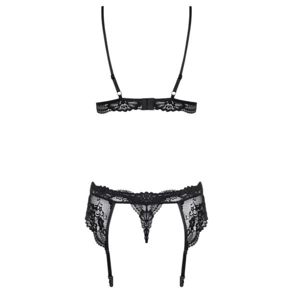 Obsessive 810-SEG-1 - Spitzen Dessous-Set (schwarz) - L/XL
