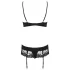 Obsessive Wonderia - besticktes Spitzen-Set (schwarz) - L/XL