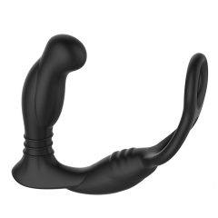   Nexus Simul8 - Akkubetriebener vibrierender Penisring mit Anal-Dildo (schwarz)