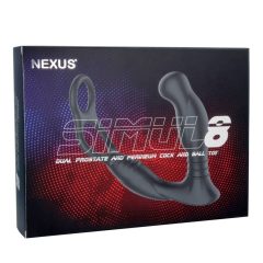   Nexus Simul8 - Akkubetriebener vibrierender Penisring mit Anal-Dildo (schwarz)