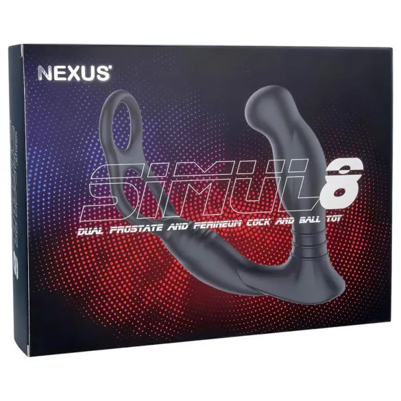 Nexus Simul8 - vibrierender Penisring mit Anal-Dildo (schwarz)