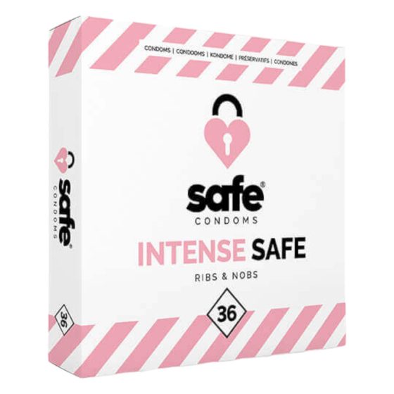 SAFE Intense Safe - Gerippt und gepunktet Kondom (36 Stück)