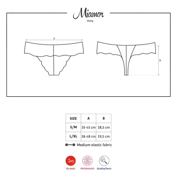 Obsessive Miamor - Edelstein-Spitzenstring für Damen (schwarz)