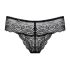 Obsessive Miamor - Damen-Spitzentanga mit Schmuckstein (schwarz) - L/XL