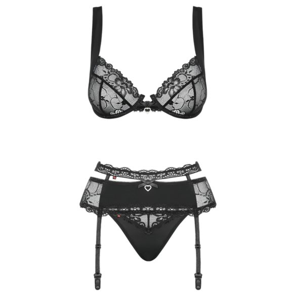 Obsessive Heartina - Dessous-Set (schwarz)