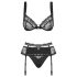 Obsessive Heartina - Dessous-Set (schwarz) - L/XL