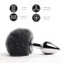 / FEELZTOYS Bunny Tails - Metall Analplug mit Hasenschwanz (Silber-Schwarz)