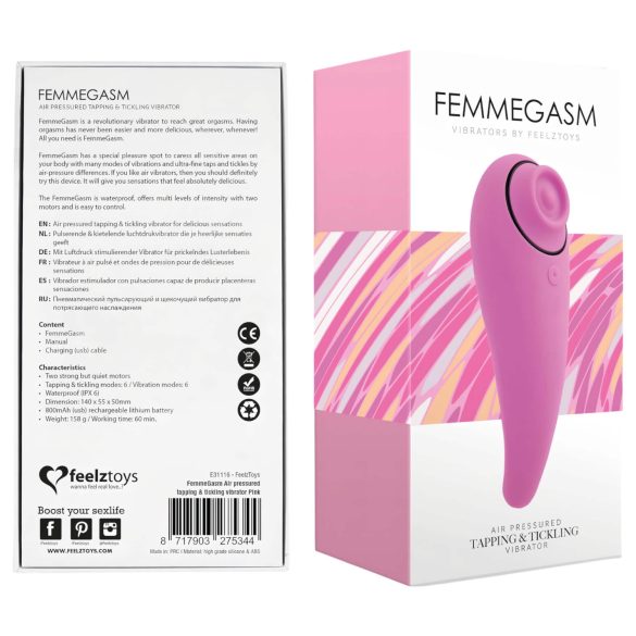 FEELZTOYS Femmegasm - Wiederaufladbarer 2in1 Klitoris-Vibrator (Pink)