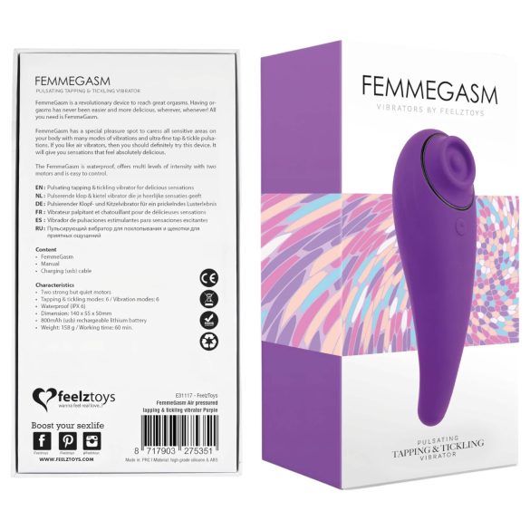 FEELZTOYS Femmegasm - Wiederaufladbarer 2in1 Klitorisvibrator (Lila)