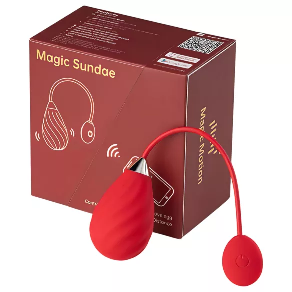 Magic Motion Sundae - Intelligentes, akkubetriebenes Vibro-Ei (rot)