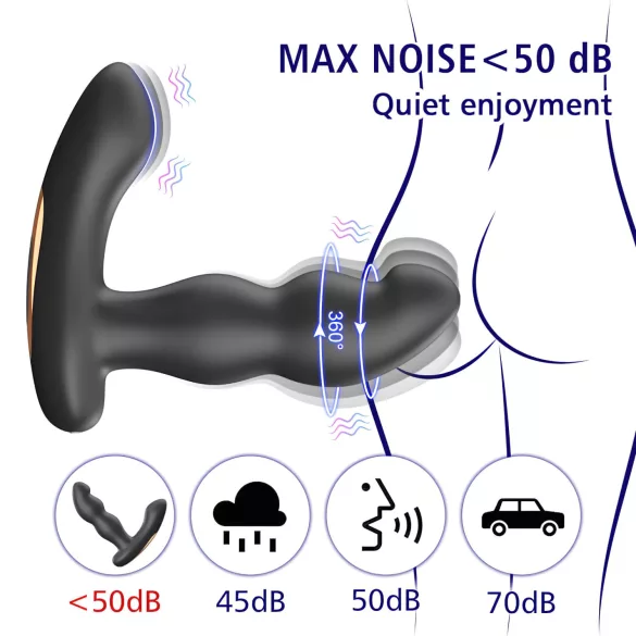 Aixiasia Hiross - drehbarer Anal-Vibrator (schwarz)