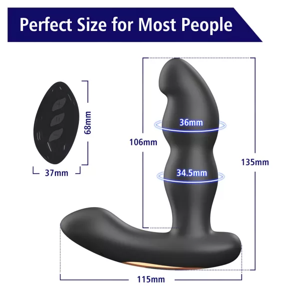 Aixiasia Hiross - drehbarer Anal-Vibrator (schwarz)
