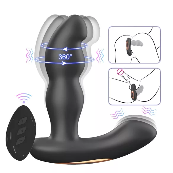 Aixiasia Hiross - drehbarer Anal-Vibrator (schwarz)