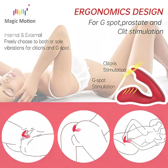 Magic Motion Umi - tragbarer, app-gesteuerter Einlegevibrator (rot)