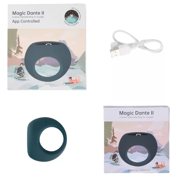 Magic Motion Dante II - App-gesteuerter vibrierender Penisring für Männer (blau)