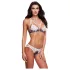 Baci - Blumige Spitzen-BH-Set + offener Slip - M/L