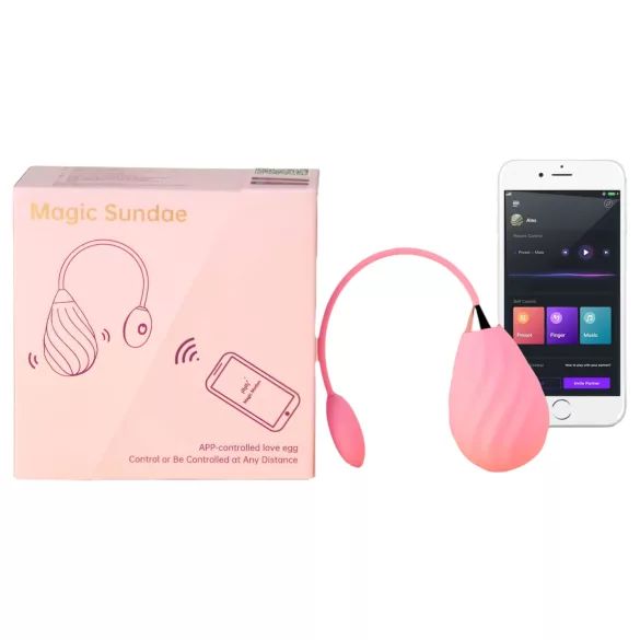 Magic Motion Sundae - tragbares app-gesteuertes Vibratorei (Pink)